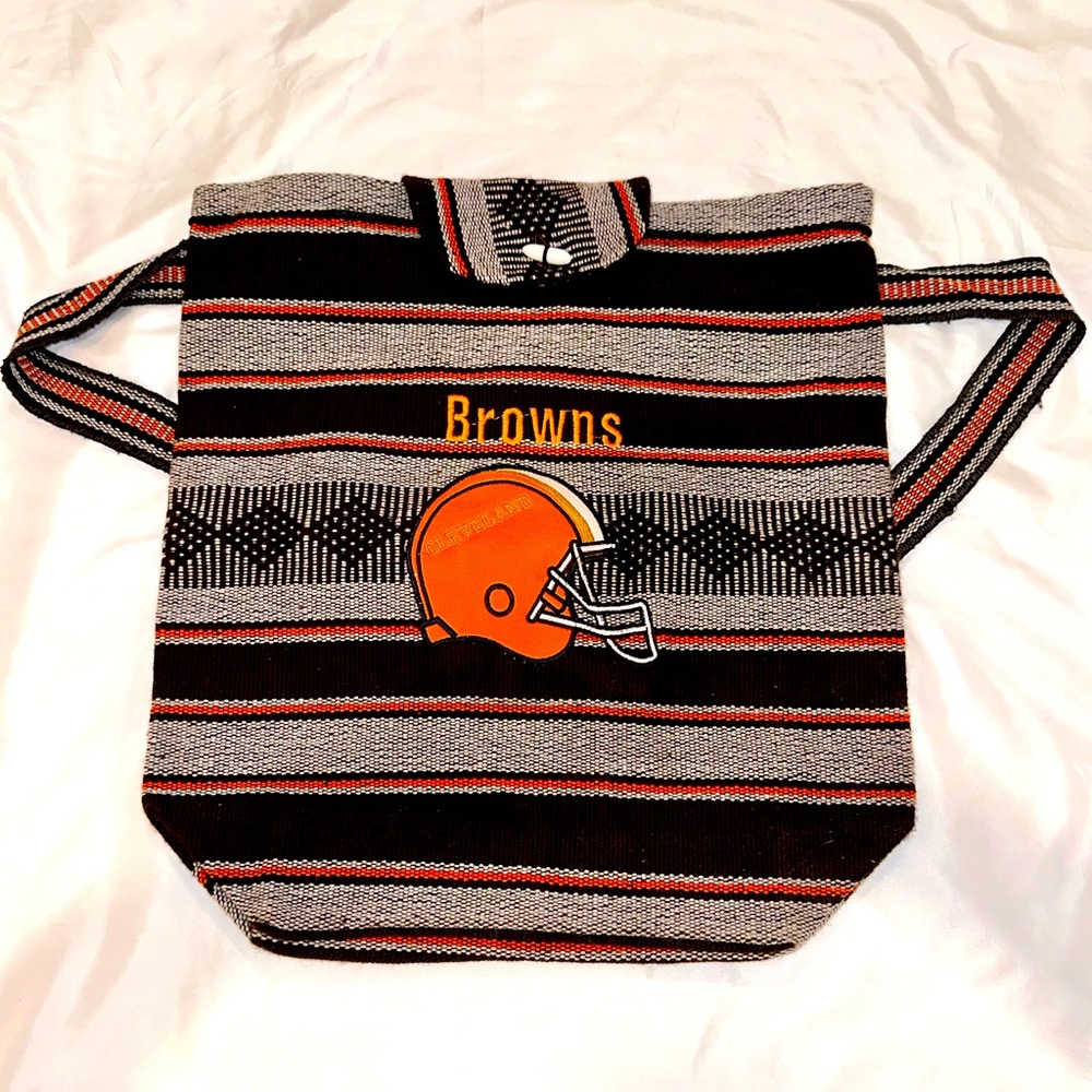 Cleveland Browns Ohio Knit Backpack Stadium Travel Bag Beach Tote NFL Football